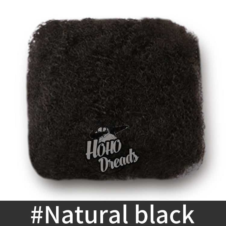 12 inches / Natural Black Afro Kinky Human Hair Bulk for Dreadlocks